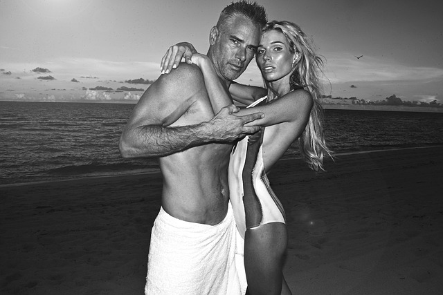 Free download beach couple modeling abs free picture to be edited with GIMP free online image editor