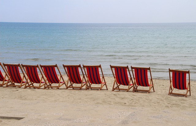 Free download beach deck chairs no tourists free picture to be edited with GIMP free online image editor