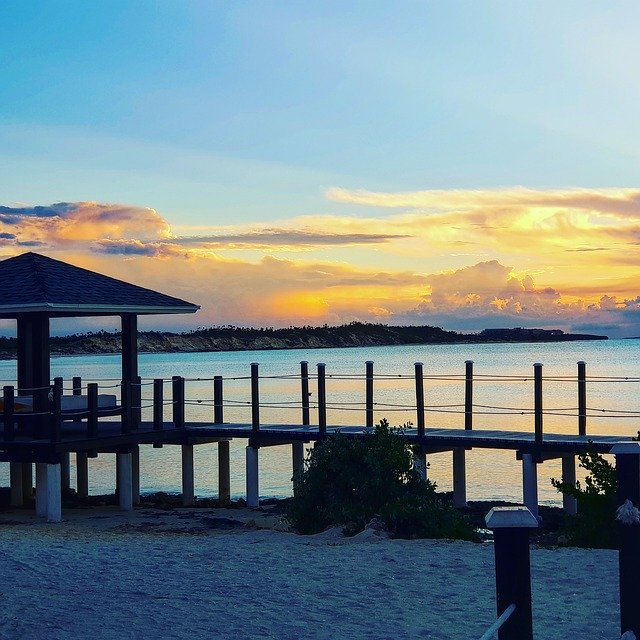 무료 다운로드 Beachfront Board Walk Sunset - 무료 사진 또는 GIMP 온라인 이미지 편집기로 편집할 사진