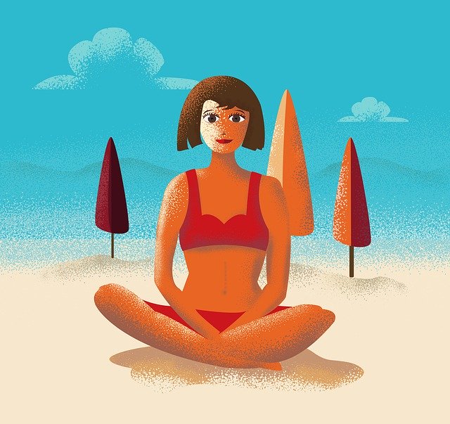 무료 다운로드 Beach Girl Relax - 김프 무료 온라인 이미지 편집기로 편집할 수 있는 무료 일러스트레이션