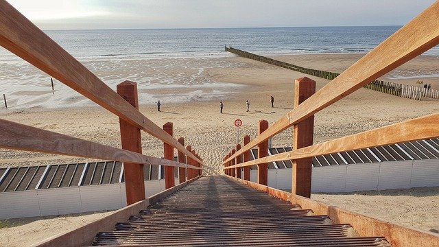 Free download Beach Gradually Railing -  free photo or picture to be edited with GIMP online image editor