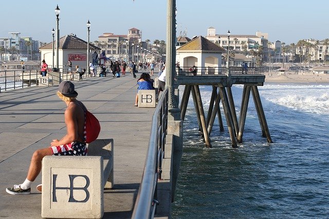 تنزيل Beach Huntington California مجانًا - صورة مجانية أو صورة لتحريرها باستخدام محرر الصور عبر الإنترنت GIMP