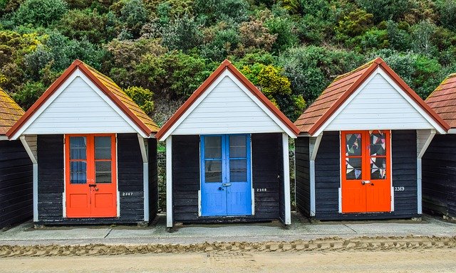 Free download Beach Huts Colorful -  free photo or picture to be edited with GIMP online image editor