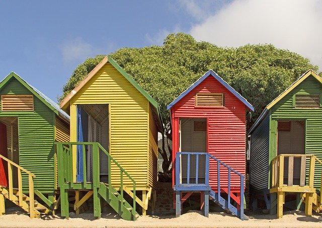 Free download Beach Huts Swimming -  free photo or picture to be edited with GIMP online image editor