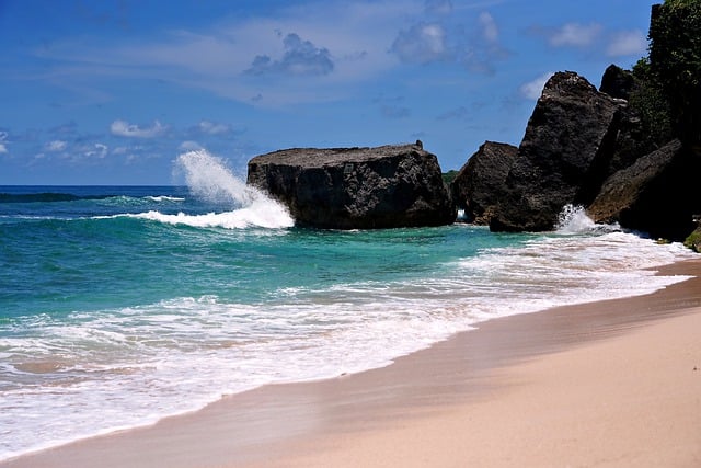 Free download beach rocks sea ocean paradise free picture to be edited with GIMP free online image editor