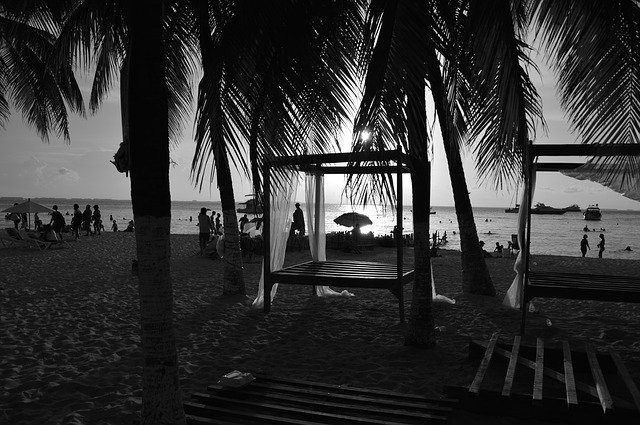 دانلود رایگان Beach Sunset Black and White - عکس یا تصویر رایگان قابل ویرایش با ویرایشگر تصویر آنلاین GIMP