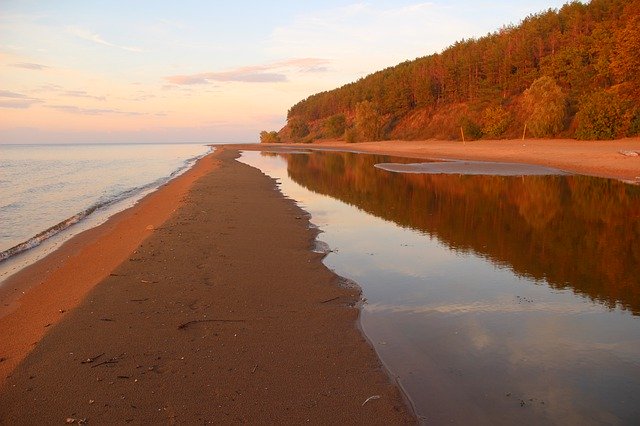 Template Photo Beach Sunset Reflection -  for OffiDocs