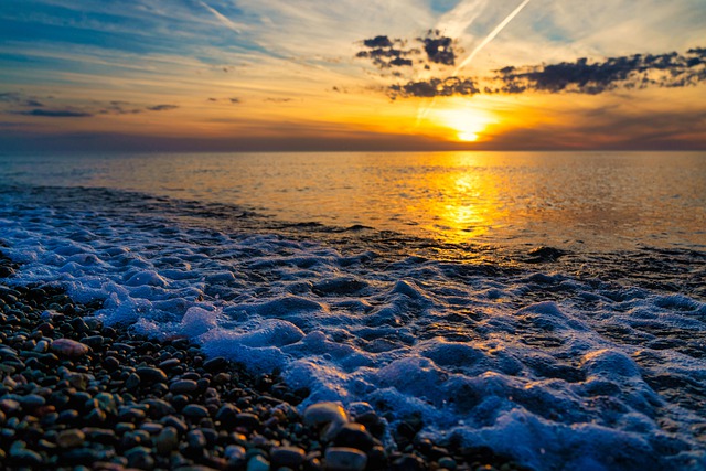 Free download beach sunset sea ocean dusk free picture to be edited with GIMP free online image editor