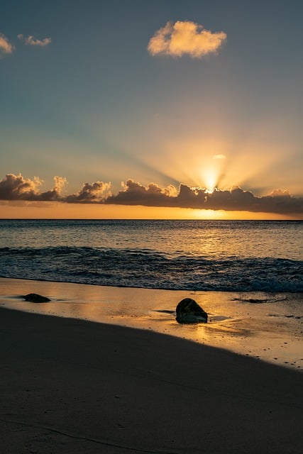 Free download beach sunset sun rays curacao free picture to be edited with GIMP free online image editor