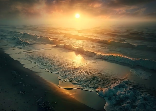 Free download beach sunset waves evening sky free picture to be edited with GIMP free online image editor