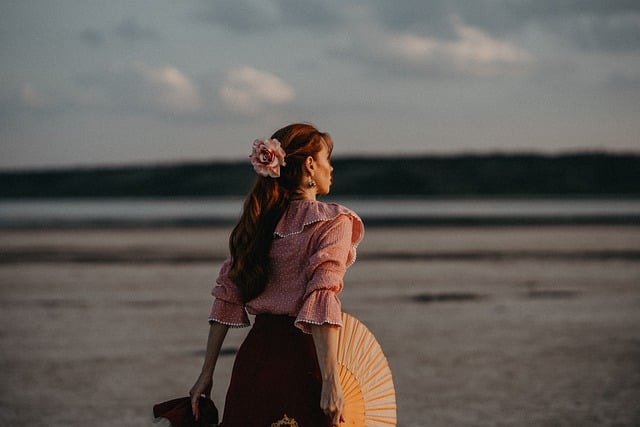 Free download beach sunset woman flamenco dance free picture to be edited with GIMP free online image editor