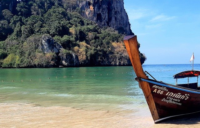 Free download Beach Thailand Krabi Longtail -  free photo or picture to be edited with GIMP online image editor