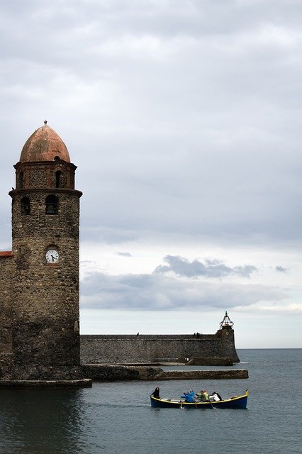 Free download Beacon Light Collioure France -  free photo or picture to be edited with GIMP online image editor