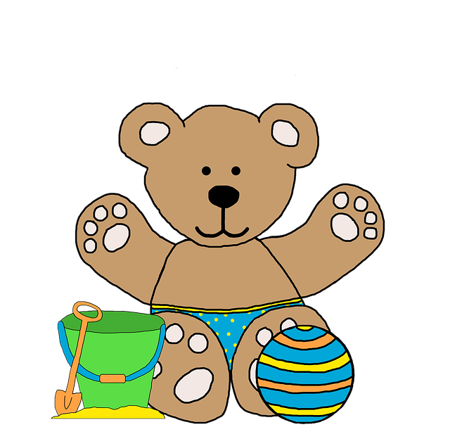 Free download Bear Beach Summer -  free illustration to be edited with GIMP free online image editor
