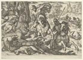 Free download Bear Hunt from a Set of Ten Hunting Scenes (1609) free photo or picture to be edited with GIMP online image editor