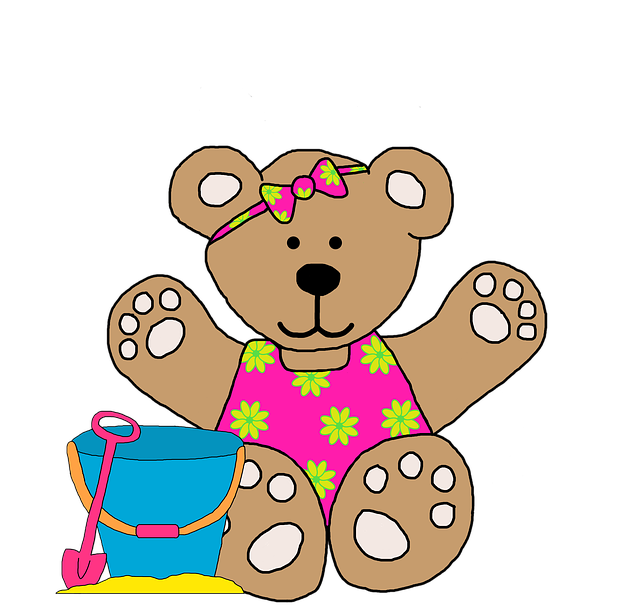 Free download Bear Summer Beach -  free illustration to be edited with GIMP free online image editor