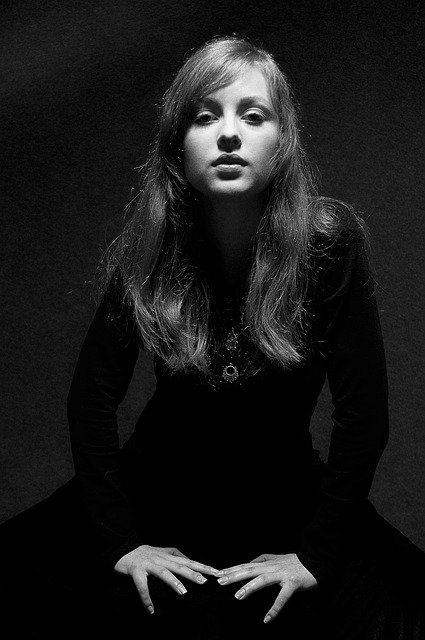 Free download beautiful girl portrait black free picture to be edited with GIMP free online image editor
