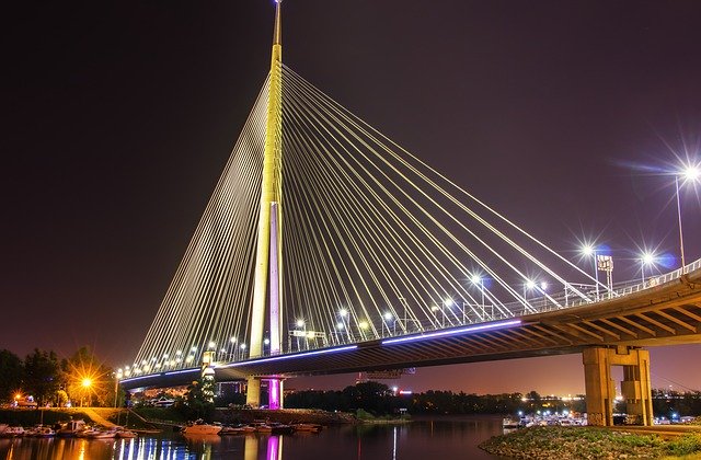 Téléchargement gratuit Architecture du pont Ada de Belgrade - photo ou image gratuite à modifier avec l'éditeur d'images en ligne GIMP