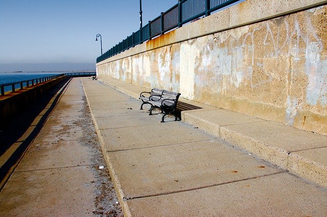 Free download Bench Ocean Desolate -  free photo or picture to be edited with GIMP online image editor