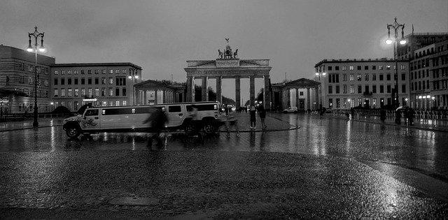 Free download Berlin Brandenburg Gate Limousine -  free photo or picture to be edited with GIMP online image editor