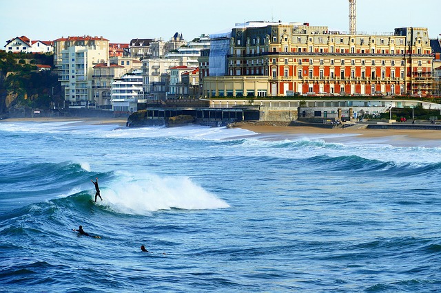 Free download biarritz sea ocean architecture free picture to be edited with GIMP free online image editor