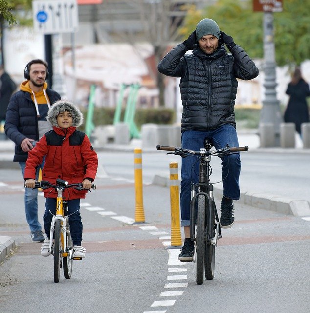 Free download bicyclists riding bikes street free picture to be edited with GIMP free online image editor