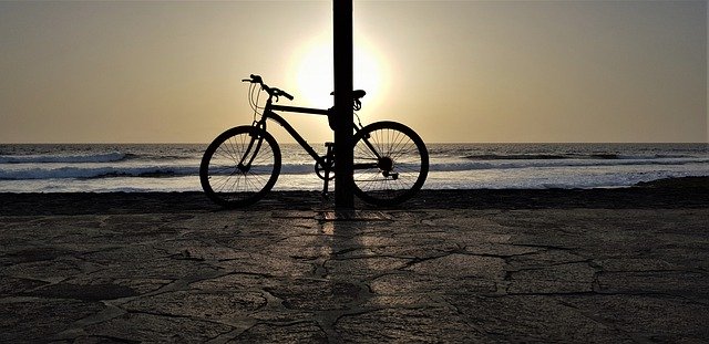 Free download Bike Sunset Silhouette -  free photo or picture to be edited with GIMP online image editor