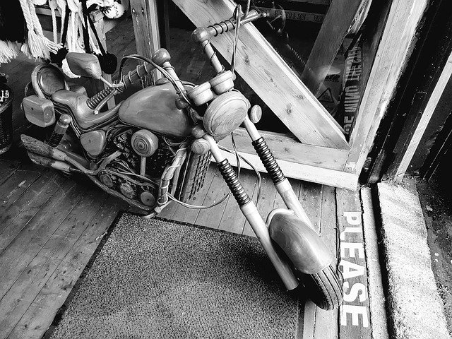 Free download Bike Wooden Black And White -  free photo or picture to be edited with GIMP online image editor
