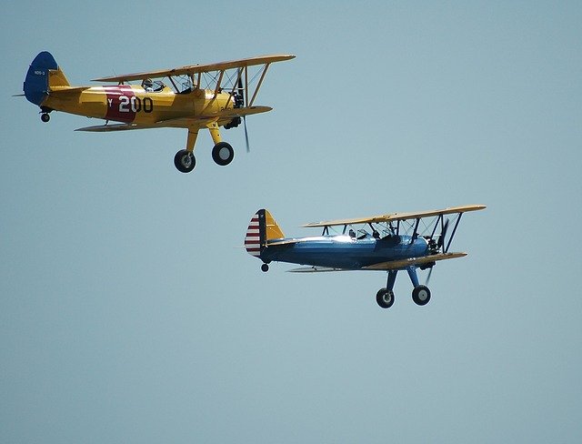 Free download bi planes aircraft airshow sky free picture to be edited with GIMP free online image editor