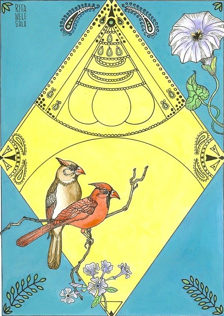 Free download Birds Cardinal Design -  free illustration to be edited with GIMP free online image editor