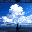 Black Cat Watching Sky live wallpaper  screen for extension Chrome web store in OffiDocs Chromium