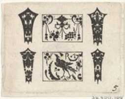 Free download Blackwork Print with a Symmetrical Schweifwerk Pattern free photo or picture to be edited with GIMP online image editor