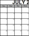 Download grátis Blank July 2019 Calendar DOC, XLS ou modelo PPT grátis para ser editado com o LibreOffice online ou OpenOffice Desktop online