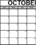 Free download Blank October 2019 Calendar DOC, XLS or PPT template free to be edited with LibreOffice online or OpenOffice Desktop online