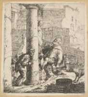 Free download Blind Beggar Bumping A Pillar free photo or picture to be edited with GIMP online image editor