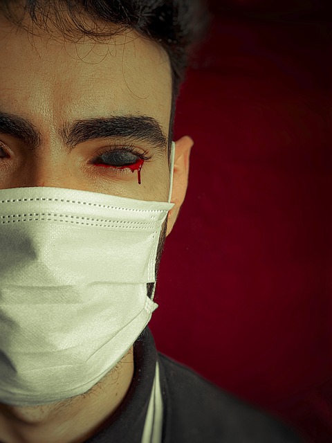 Free download blood eye face mask horror free picture to be edited with GIMP free online image editor