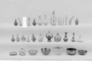 Free download Blue-colored flacon de poche decorated with fleur de lys and hearts free photo or picture to be edited with GIMP online image editor