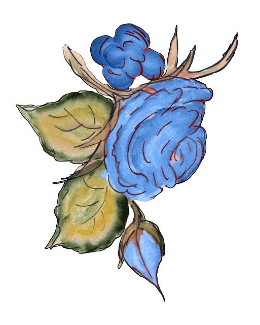 Free download Blue Flowers Rose -  free illustration to be edited with GIMP free online image editor