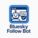 Bluesky Follow Bot  screen for extension Chrome web store in OffiDocs Chromium