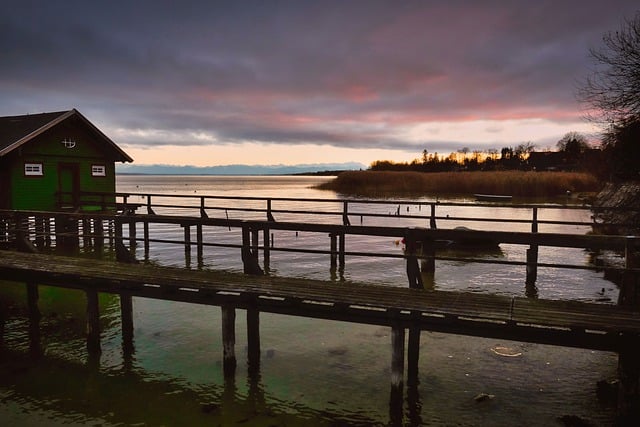 Free download boardwalk boathouse ammersee free picture to be edited with GIMP free online image editor