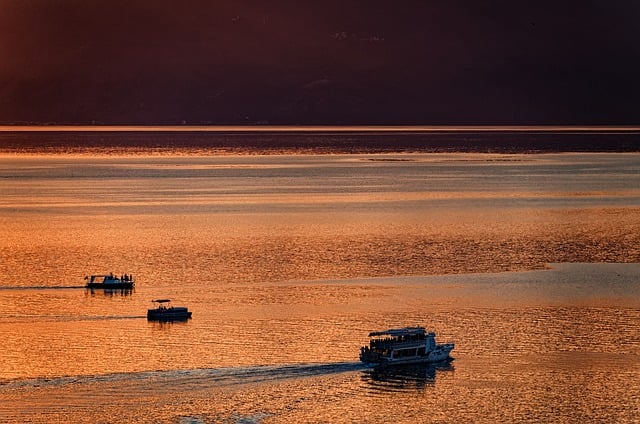 Free download boat dusk sunset twilight orange free picture to be edited with GIMP free online image editor