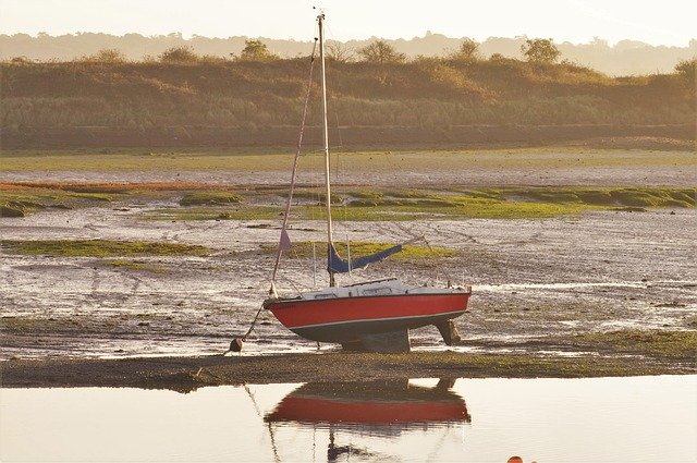 Free download Boat Low Tide Coast Sailing -  free photo or picture to be edited with GIMP online image editor