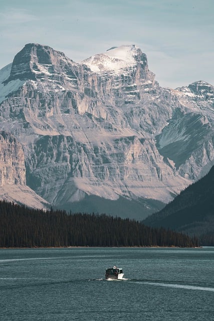 Free download boat river mountains forest snow free picture to be edited with GIMP free online image editor