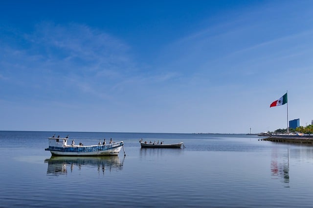 Free download boat sea quiet water flag free picture to be edited with GIMP free online image editor