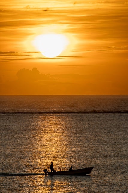 Free download boat sunset waves coast ocean free picture to be edited with GIMP free online image editor