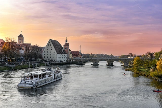 Free download boat water river germany sunset free picture to be edited with GIMP free online image editor