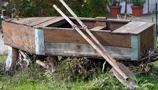 Free download boat wooden boat garden artwork free picture to be edited with GIMP free online image editor