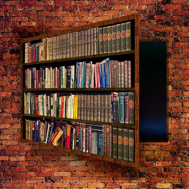 Free download Bookcase Secret Passage -  free illustration to be edited with GIMP free online image editor