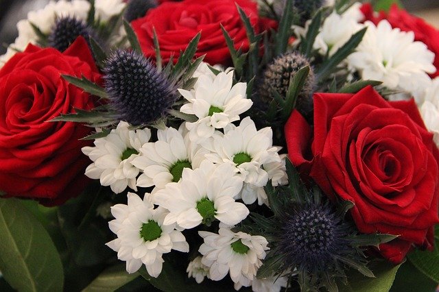 Free download Bouquet Commemoration Blue White -  free photo or picture to be edited with GIMP online image editor