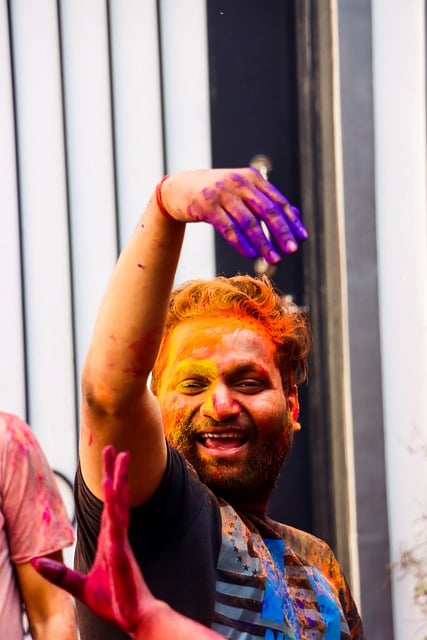 Free download boy holi colorful festival dancing free picture to be edited with GIMP free online image editor